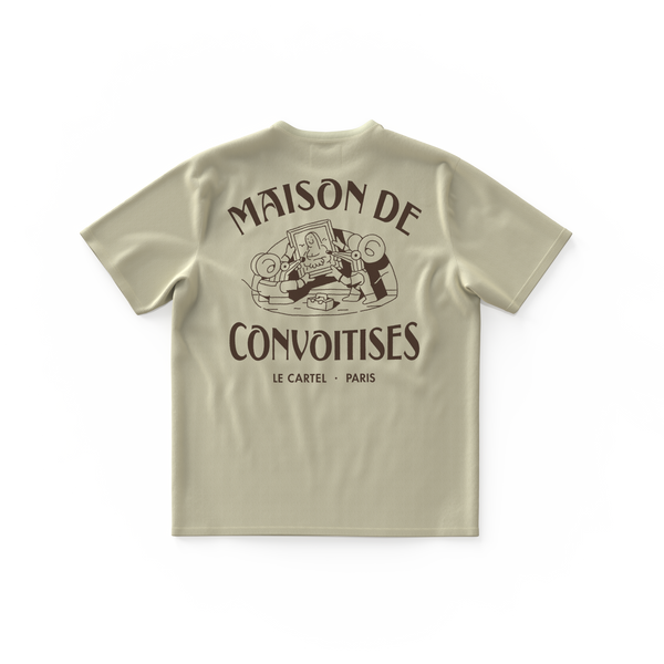 MAISON DE CONVOITISES・T-shirt ample unisexe・Blanc cassé