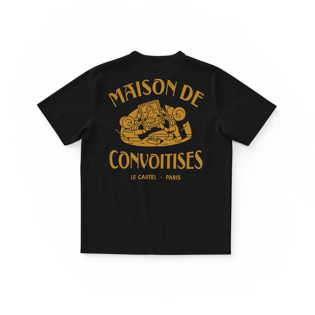 MAISON DE CONVOITISES・T-shirt ample unisexe・Noir