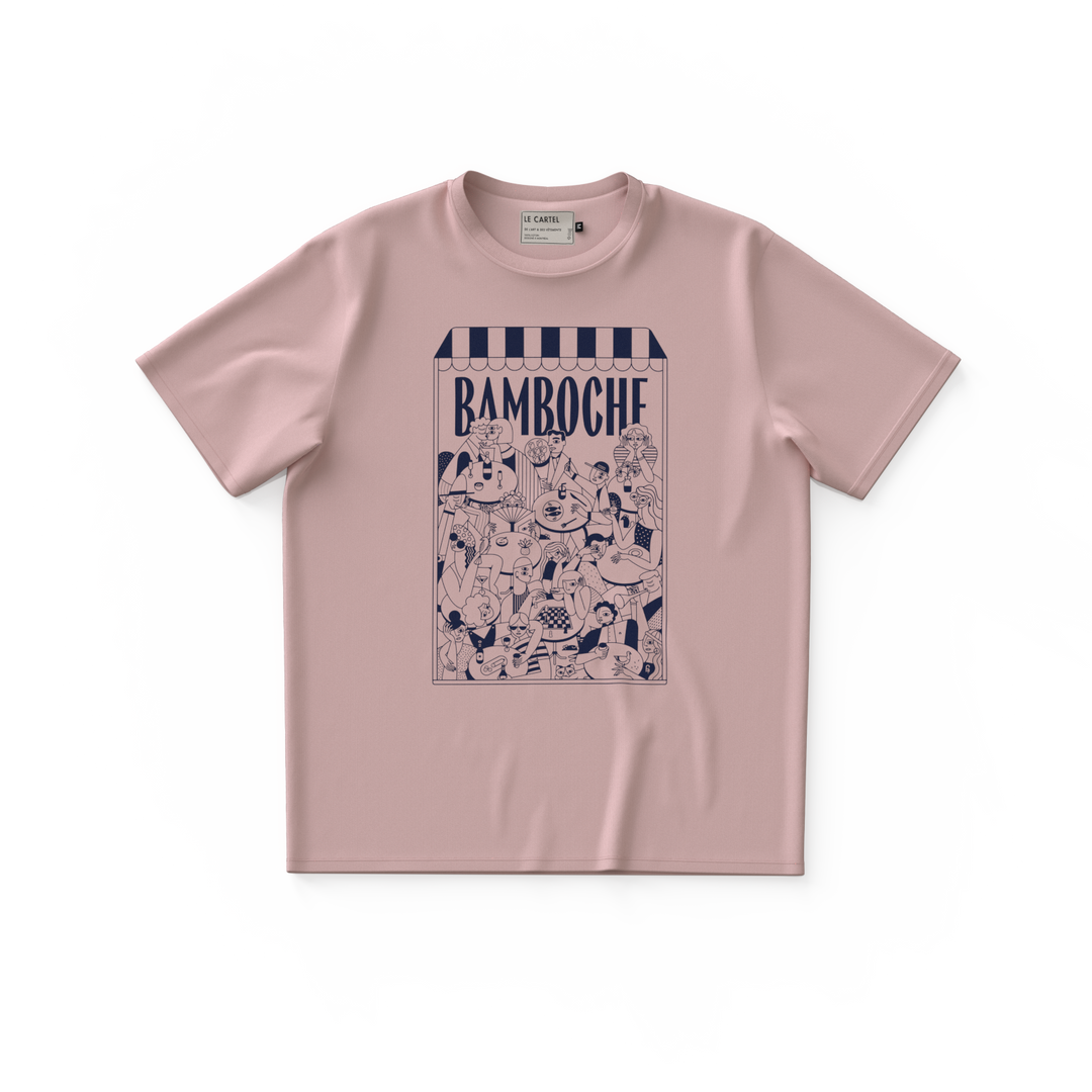 BAMBOCHE・T-shirt unisexe・Rose poudré