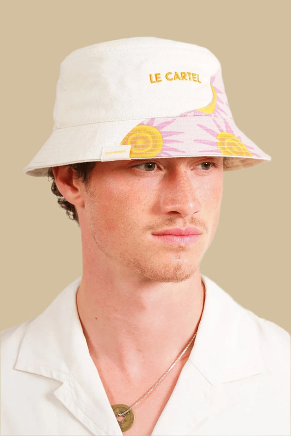 BURNING SUN・Bucket hat brodé・Sable - Le Cartel